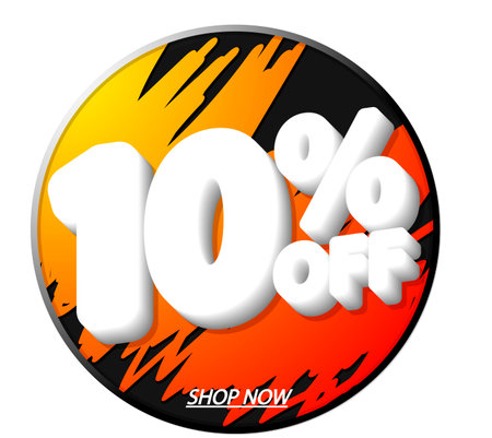 Sale 10% off banner, discount tag on transparent background, PNG