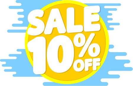 Sale 10% off banner, discount tag on transparent background, PNG