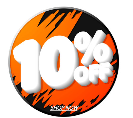 Sale 10% off banner, discount tag on transparent background, PNG