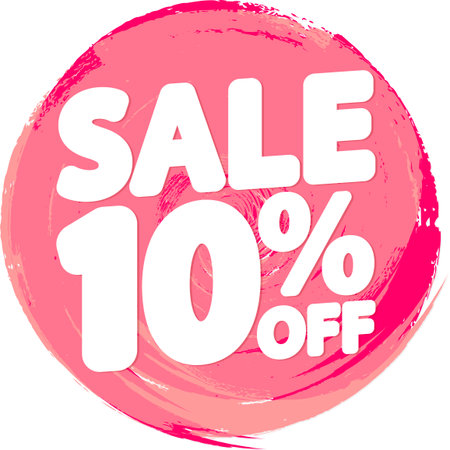 Sale 10% off banner, discount tag on transparent background, PNG