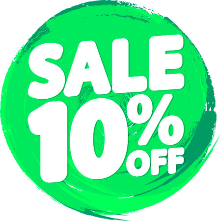 Sale 10% off banner, discount tag on transparent background, PNG