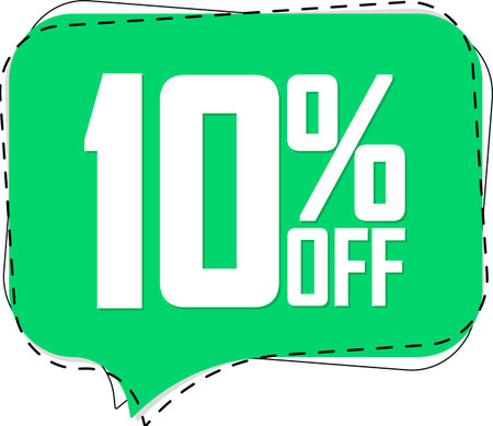 Sale 10% off banner, discount tag on transparent background, PNG