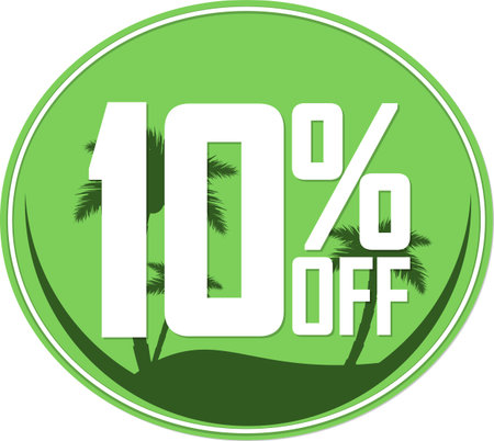 Sale 10% off banner, discount tag on transparent background, PNG