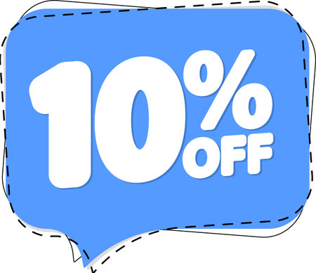 Sale 10% off banner, discount tag on transparent background, PNG