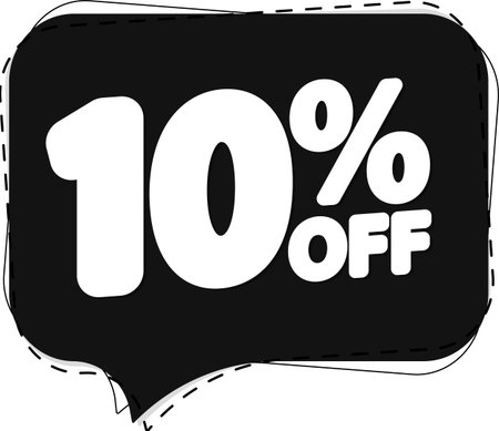 Sale 10% off banner, discount tag on transparent background, PNG