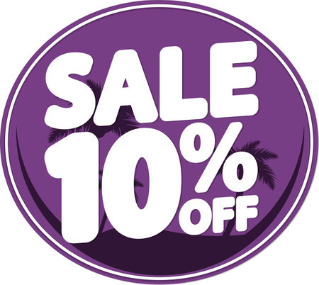 Sale 10% off banner, discount tag on transparent background, PNG