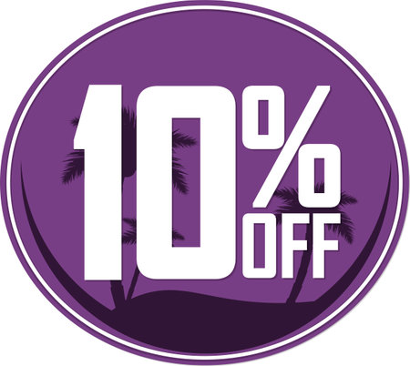 Sale 10% off banner, discount tag on transparent background, PNG