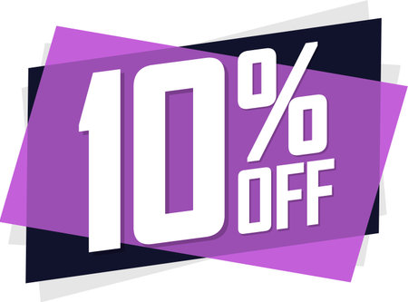 Sale 10% off banner, discount tag on transparent background, PNGの写真素材