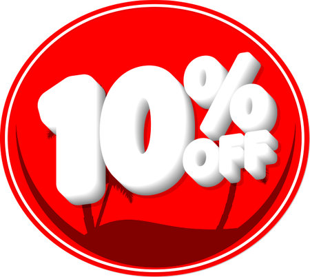 Sale 10% off banner, discount tag on transparent background, PNG