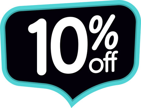 Sale 10% off banner, discount tag on transparent background, PNG