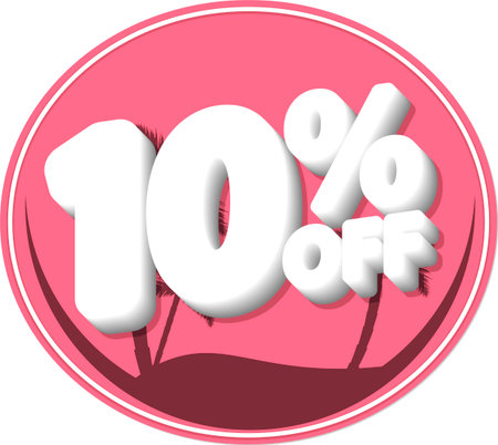 Sale 10% off banner, discount tag on transparent background, PNG