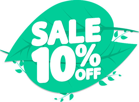Save up to 10% off, sale banner design template, vector illustration