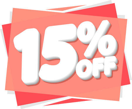 Sale 15 off, discount label and badge. PNGの写真素材