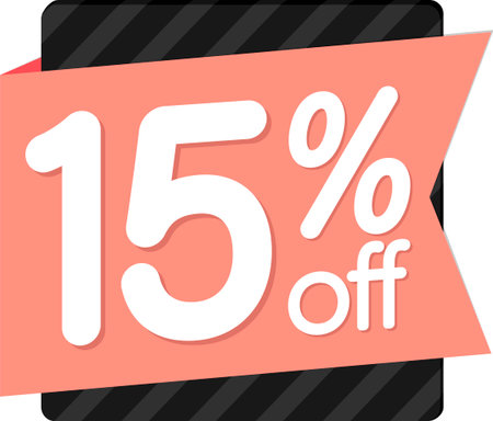 Sale 15 off, discount label and badge. PNGの写真素材