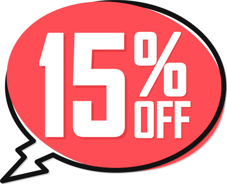 Sale 15 off, discount label and badge. PNGの写真素材