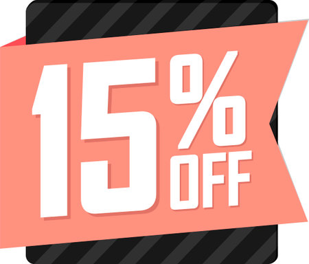 Sale 15 off, discount label and badge. PNGの写真素材