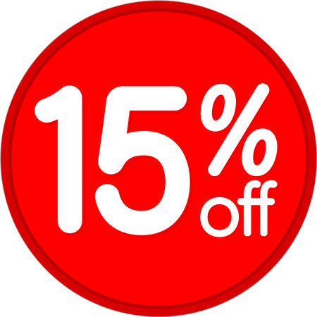 Sale 15 off, discount label and badge. PNGの写真素材