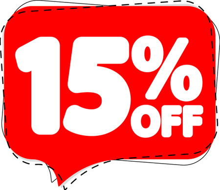 Sale 15 off, discount label and badge. PNGの写真素材