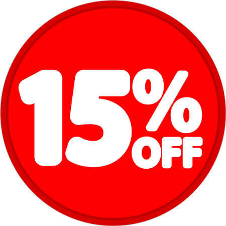 Sale 15 off, discount label and badge. PNGの写真素材