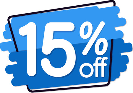 Sale 15 off, discount label and badge. PNGの写真素材