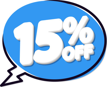 Sale 15 off, discount label and badge. PNGの写真素材