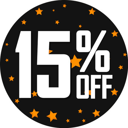 Sale 15 off, discount label and badge. PNGの写真素材