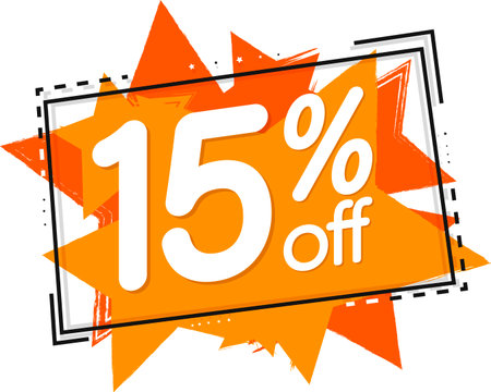 Sale 15 off, discount label and badge. PNGの写真素材
