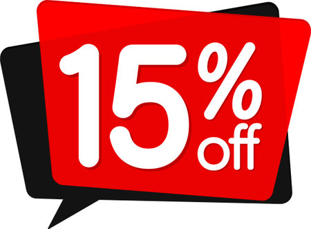 Sale 15 off, discount label and badge. PNGの写真素材