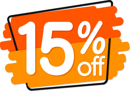 Sale 15 off, discount label and badge. PNGの写真素材