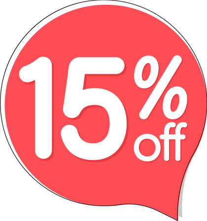 Sale 15 off, discount label and badge. PNGの写真素材
