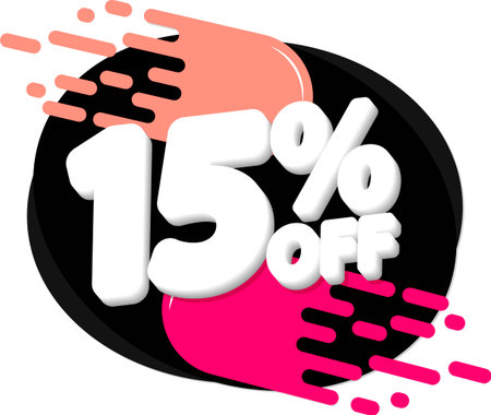 Sale 15 off, discount label and badge. PNGの写真素材