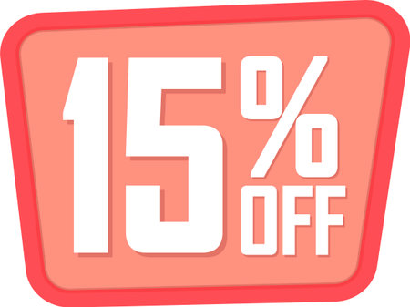 Sale 15 off, discount label and badge. PNGの写真素材