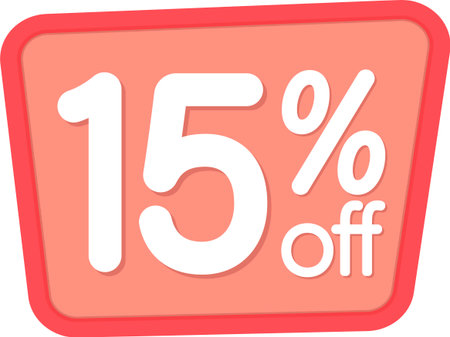 Sale 15 off, discount label and badge. PNGの写真素材