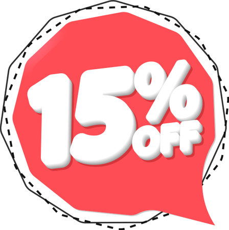 Sale 15 off, discount label and badge. PNGの写真素材