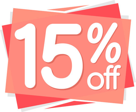 Sale 15 off, discount label and badge. PNGの写真素材