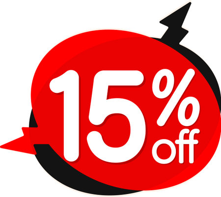 Sale 15 off, discount label and badge. PNGの写真素材