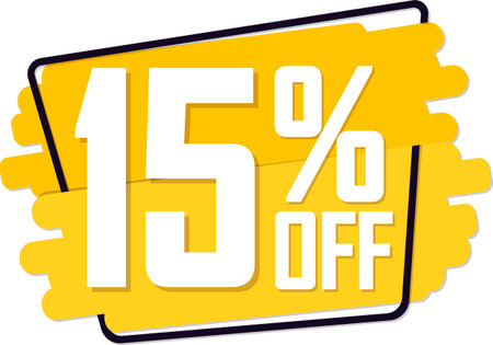Sale 15 off, discount label and badge. PNGの写真素材