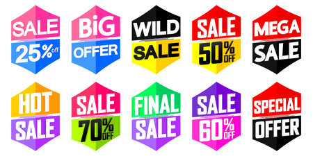 Sale tags set. Discount banners. Vector illustration for your designのイラスト素材