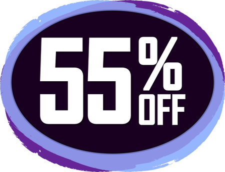 Sale 55% off, banner design template, discount tag