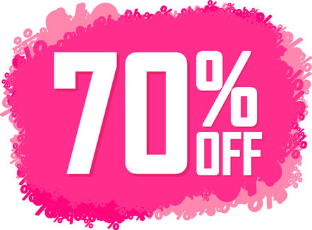 Sale 70% off, banner design template, discount tag, vector illustration