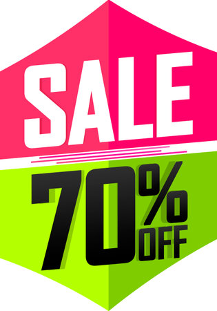 Sale 70% off, discount banner design template, vector illustration