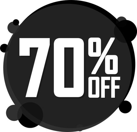 Sale 70 percent off tag, label, sticker, badge vector illustration