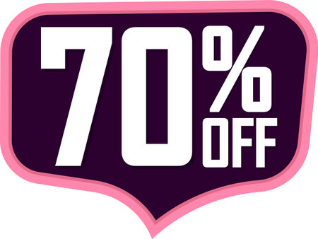 Discount 70 percent off sale vector illustration. Discount offer price label.