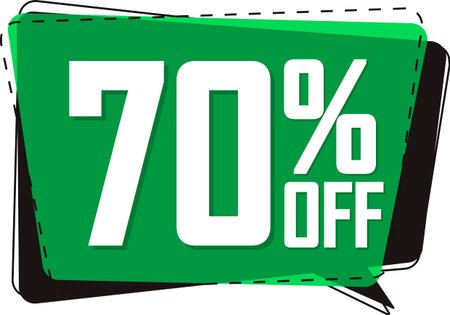 Sale 70 percent off banner design template, discount tag, app icon, vector illustration