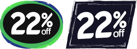 Discount 22 percent off. Vector illustration, eps10.