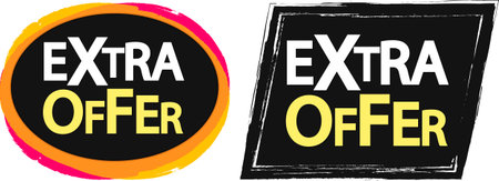 Extra offer, sale banner design template, discount tag, vector illustration