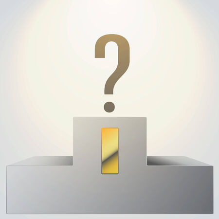 Podium with question markのイラスト素材