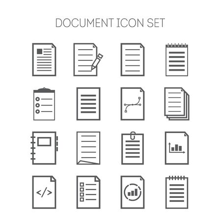 Set of document icons for web design, sites, applications, business and stickersのイラスト素材