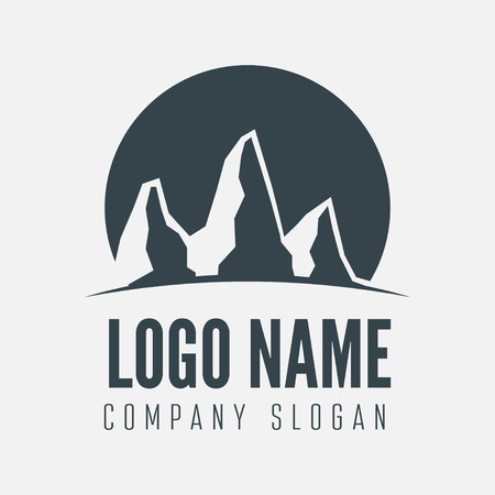 element with mountains for business, corporation, traveling, camping or webのイラスト素材