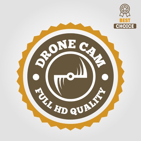 Logo, emblem or logotype for drone and flying cameraのイラスト素材